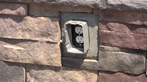 electrical box on uneven rock|Mounting Light on Stone Exterior .